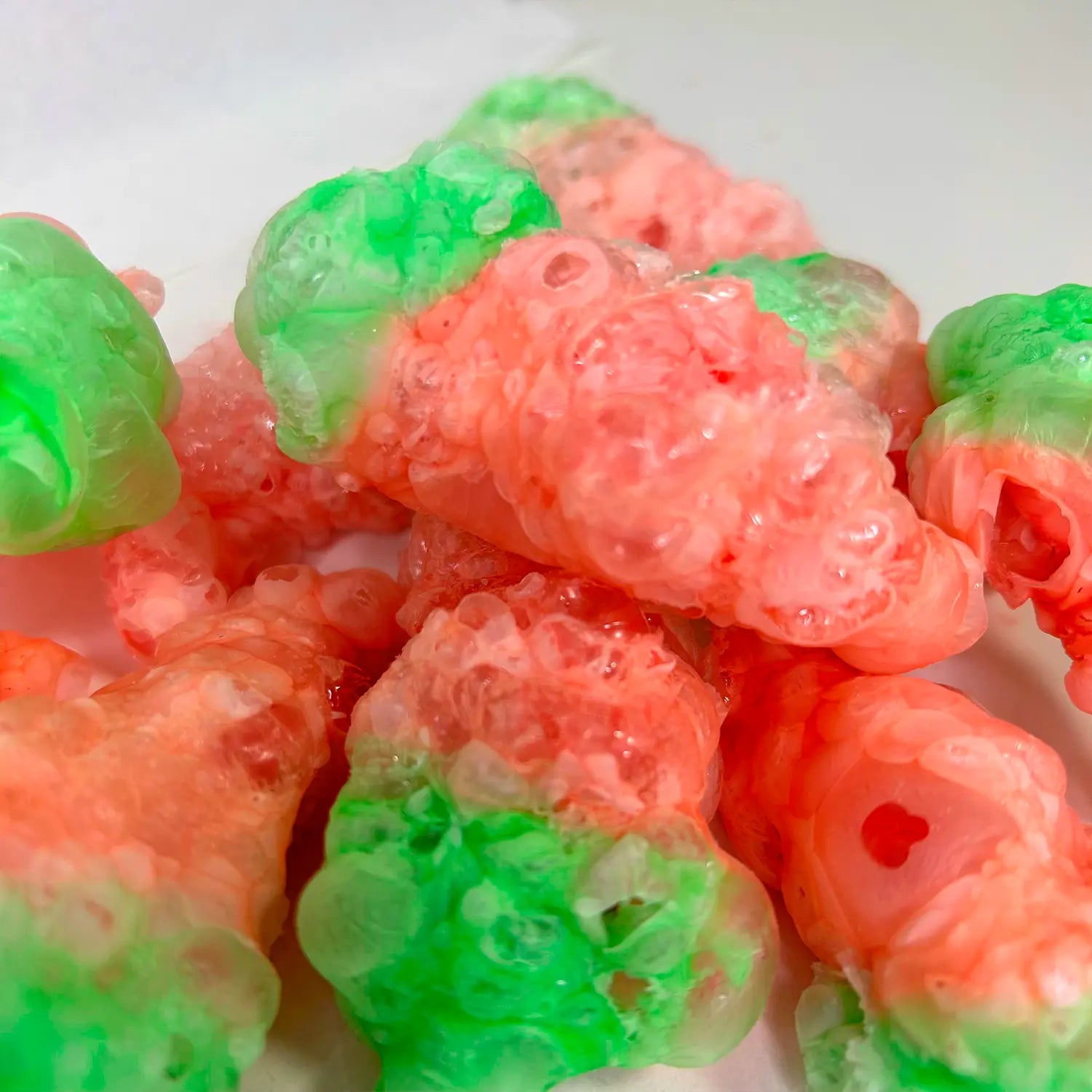 Guindillas liofilizadas de Frezzyks en primer plano