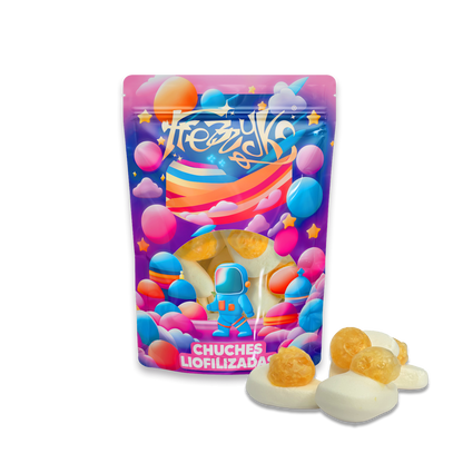 Huevos liofilizados de Frezzyks en una bolsa de tamaño normal