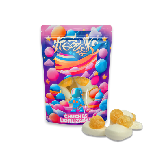 Huevos liofilizados de Frezzyks en una bolsa de tamaño normal