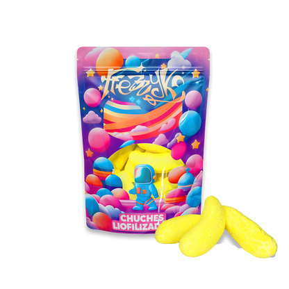 Plátanos liofilizados de Frezzyks en una bolsa de tamaño normal