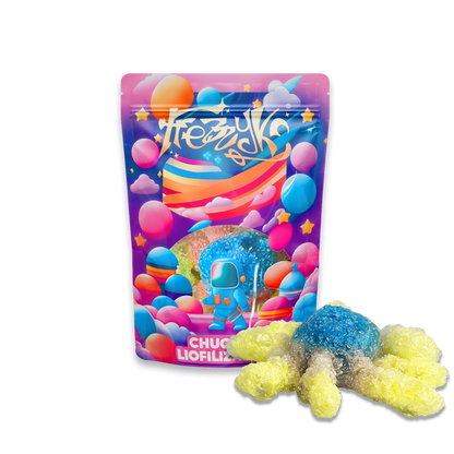 Pulpo liofilizado de Frezzyks en una bolsa de tamaño normal