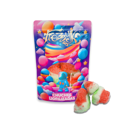 Sandías liofilizadas de Frezzyks en una bolsa de tamaño normal