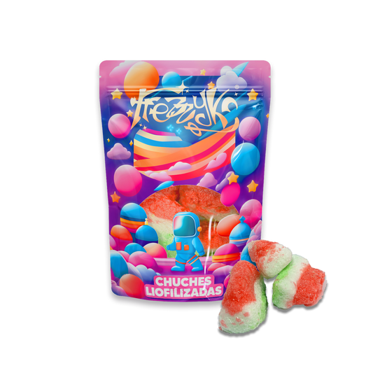 Sandías liofilizadas de Frezzyks en una bolsa de tamaño normal